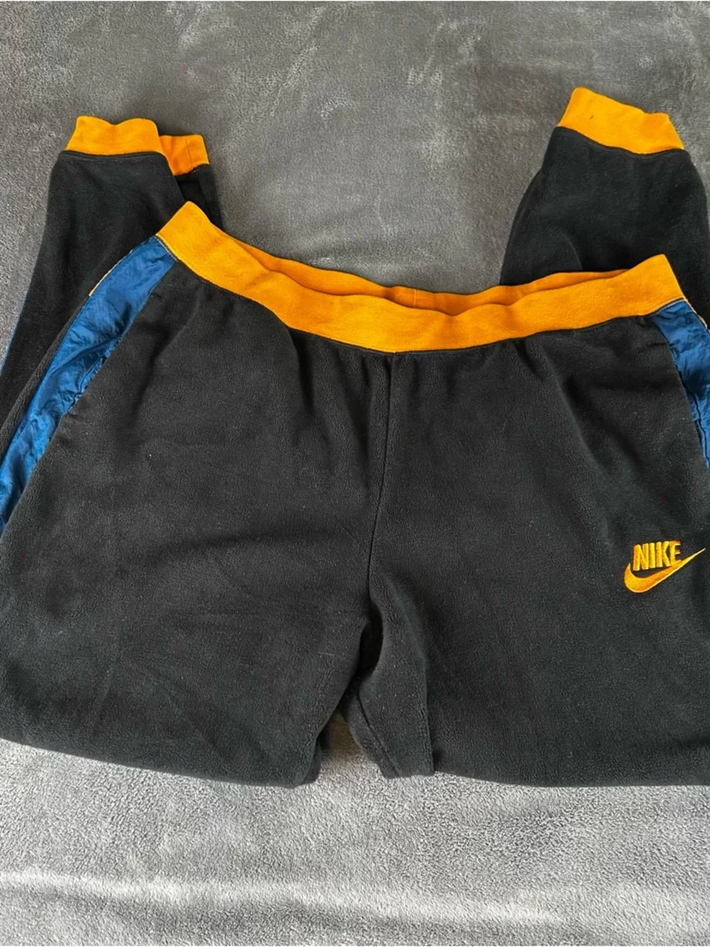 Nike Polar Fleece Jogger Pants Womens XXL‎ Black Side Stripe Tapered Thermal
